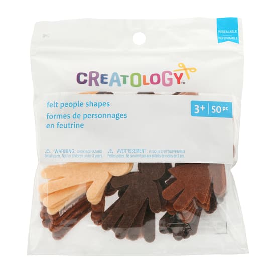 12 Packs: 50 ct. (600 total) Felt People Shapes Scrap Pack by Creatology™